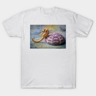 Seahorse And Purple Sea Urchin T-Shirt